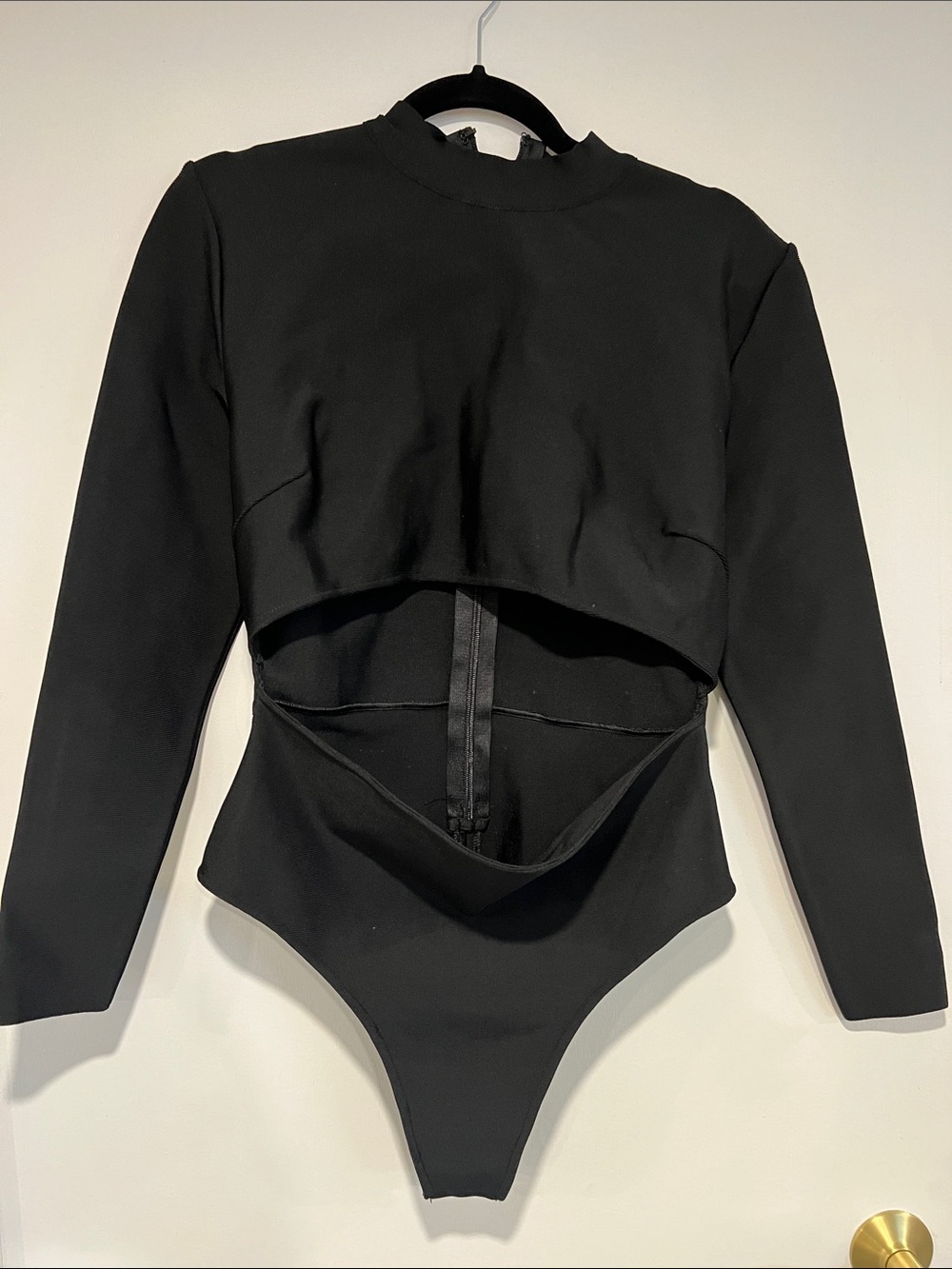NWT Black Long Sleeve Cutout Bodysuit